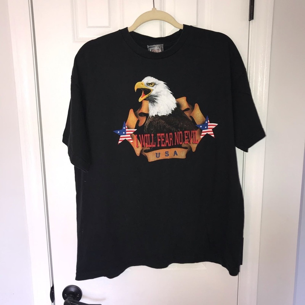 Vtg Thunder Sportswear Tee XL USA Eagle